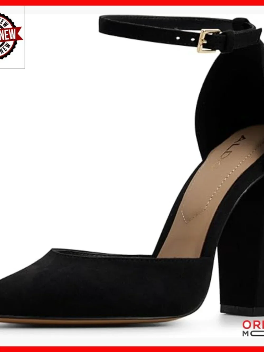 Block Heel Pumps with Ankle Strap, 4.25 Inch Heel, Office and Special Occasion